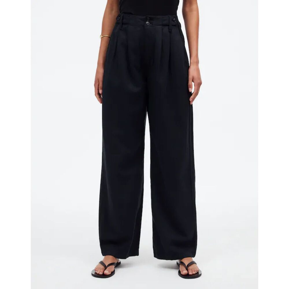 Madewell The Harlow Wide-Leg pant trouser black size 2 workwear
